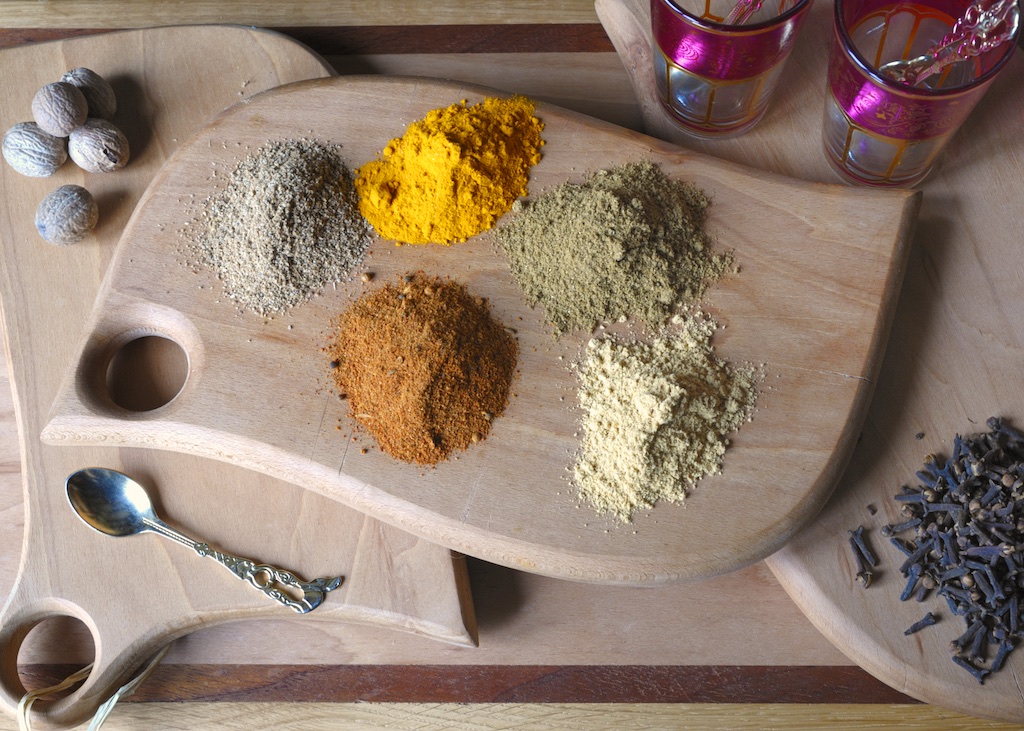 choosing and blending spices...